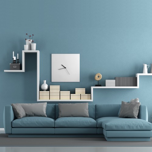 Modular wall units and modern living-room interior